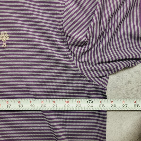 Peter Millar Summer Comfort Polo Shirt Mens XL Purple Gray Striped Golf  Logo - Picture 5 of 10